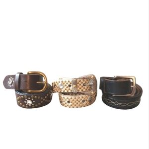 3 Women's Western Syle Belts Size 40-41 Large-Extra Large